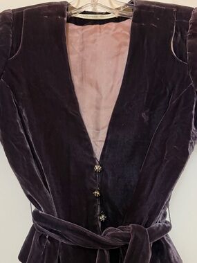 Twelfth Street by Cynthia Vincent Plum Velvet with Pink Satin Trim